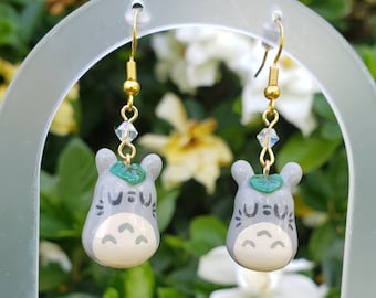 Totoro Dangle Clay Earrings | Hypoallergenic Earrings