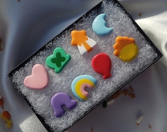 Lucky Charms Marshmallow Clay Stud Earring Set