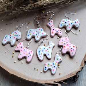 Frosted Animal Cracker Clay Earrings | Hypoallergenic Earrings