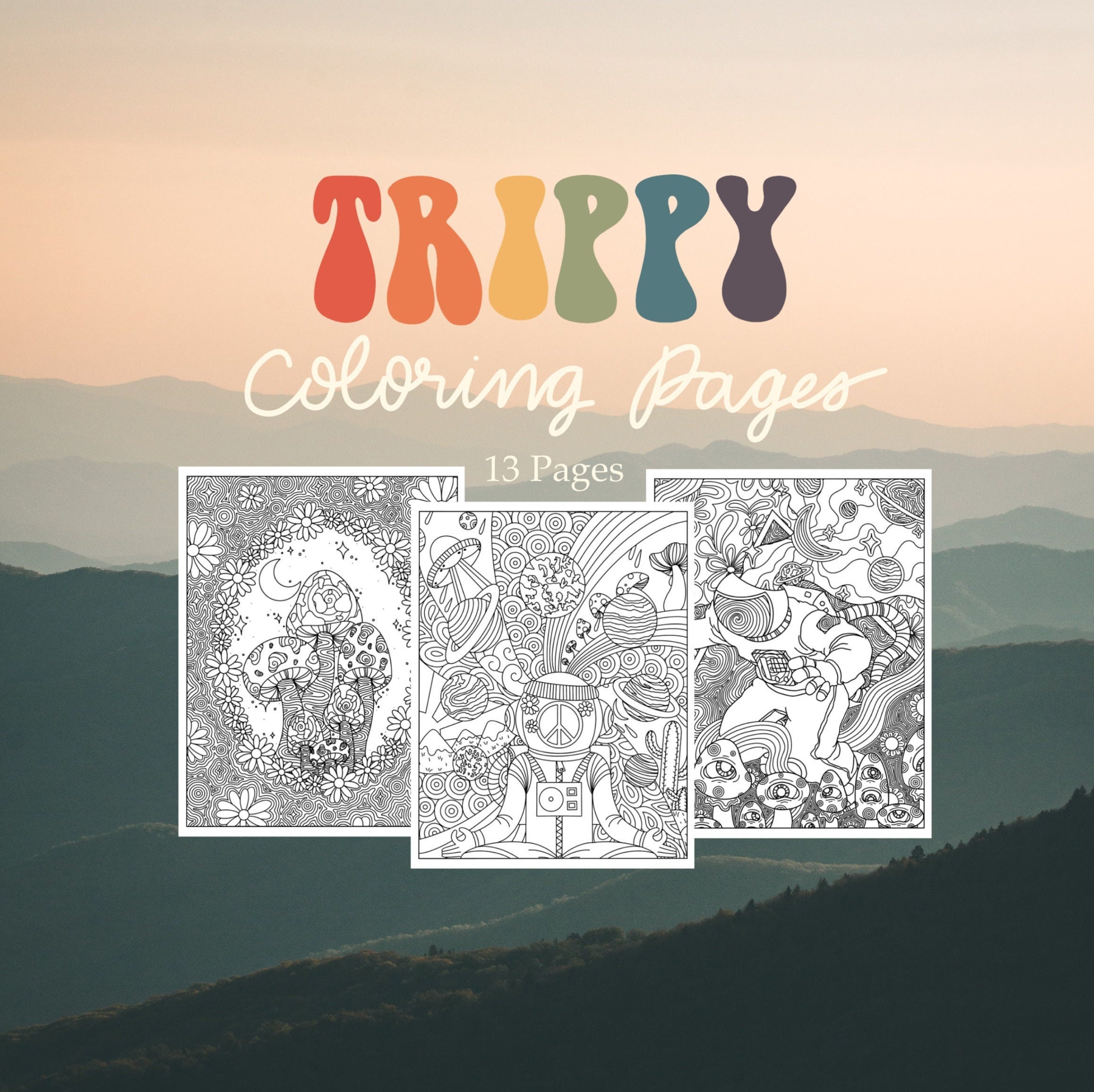 Trippy Coloring Book: For Adults With 45 Illustrations - Arts