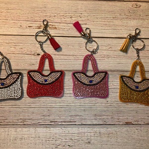 Purse Double-Sided Rhinestone Keyring, Zipper Pull, Purse Decoration