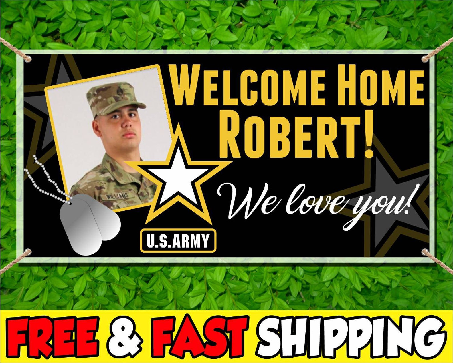 Welcome Home US Army Personalized Custom Name and Picture | Etsy