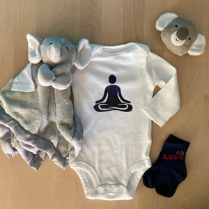 Lotus Pose Yoga Onesie®, Chill Vibes Baby Bodysuit, Positive Mental Health Onesie®