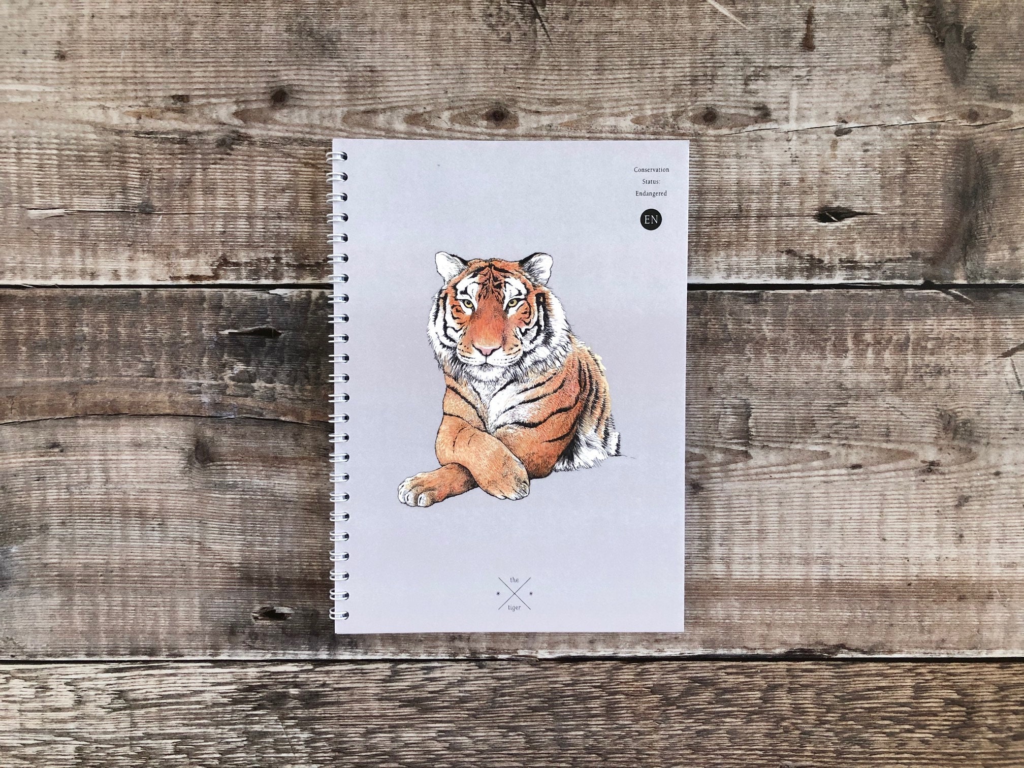 Tiger Notebook Grey A5 Lined Etsy