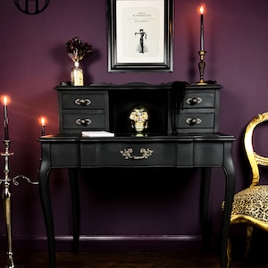 Black Victorian Desk Etsy
