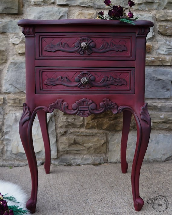 SOLD SCARLETT Hand Painted Victorian Nightstand Etsy