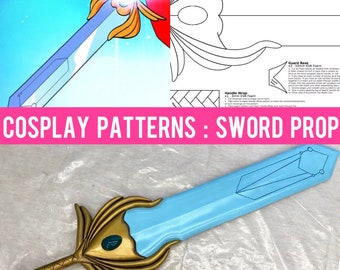 Cosplay Patterns // Sword Prop Digital Templates // EVA Foam DIY Blueprints & Instructions // PDF Tutorial