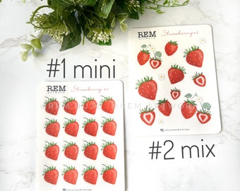 Mini Strawberry Matte Sticker Sheet