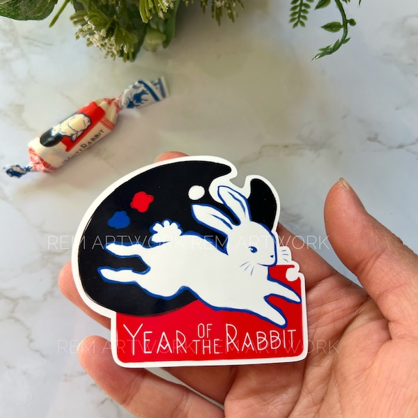 Lucky Rabbit Sticker | Year of the Rabbit 2023- Vinyl Water Resistant