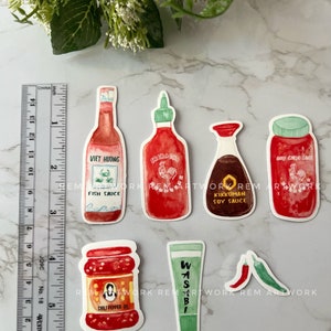 Asian Condiments Glossy Vinyl Water resistant Sticker Set image 8