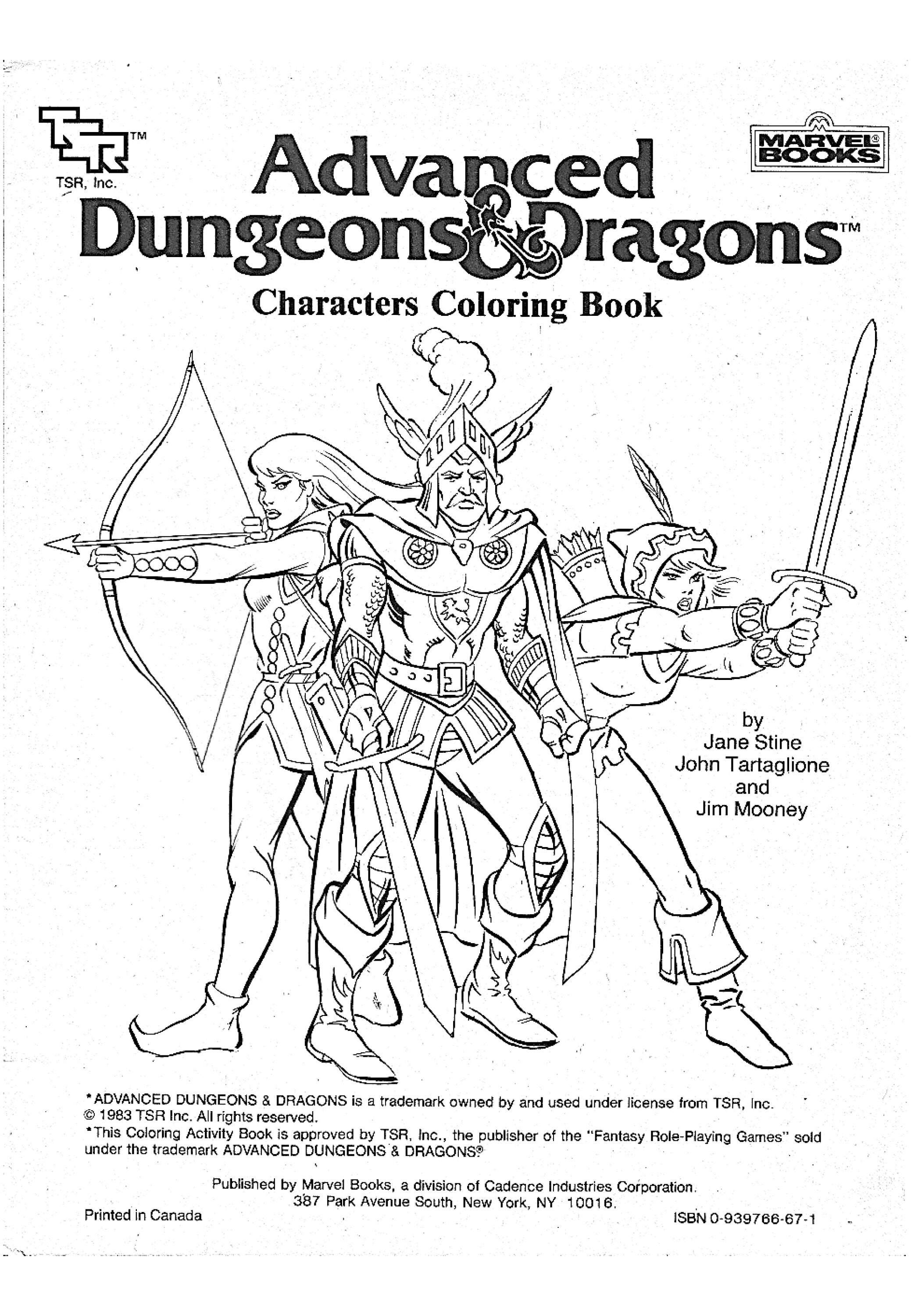 1983 Advanced Dungeons and Dragons Characters Coloring Book Etsy