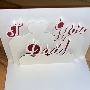Cartão pop-up 3D personalizado Eu te amo, pai/Nós te amamos, pai, para o Dia dos Pais (Dia dos Pais), aniversário ou qualquer ocasião especial