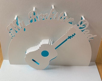 My Rockstar Dad 3D pop up card with for Father's Day (Dad's Day), Birthday or any special occasion- Can be personalized