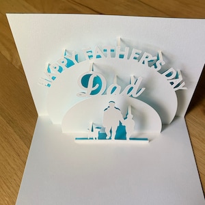 Carte personnalisée pour la fête des pères - Carte pop-up 3D pour papa ou grand-père ou toute personne spéciale - Peut être personnalisée pour des anniversaires ou des occasions spéciales
