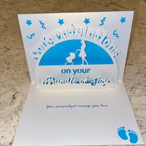 Pop up 3D Carte de félicitations pour les nouvelles mères ou les futures mamans pour les féliciter pour leur nouveau paquet de joie - peut être personnalisé