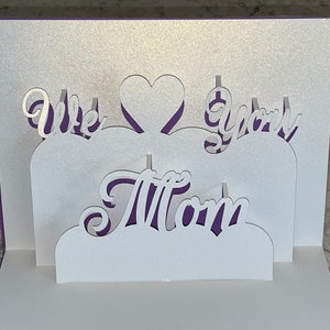Cartão pop-up 3D personalizado Eu te amo mamãe/Nós te amamos mamãe para o Dia das Mães (Dia das Mães), aniversário ou qualquer ocasião especial