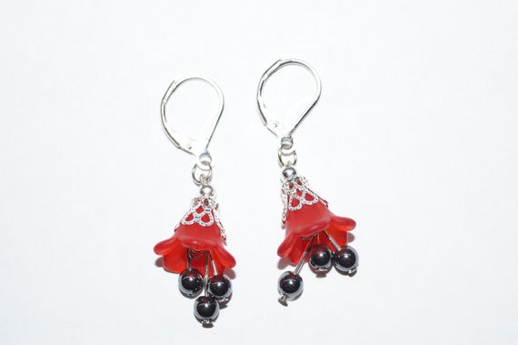 Orecchini pendenti a forma di campana natalizia, con motivo floreale, per donne, adolescenti, calze, ipoallergenici, regalo per la figlia, set di Natale, Metallo, Nuovo