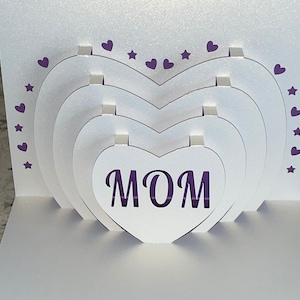 Mam Hartvormige 3D pop-up kaart voor Moederdag of een speciale gelegenheid - Kan gepersonaliseerd worden