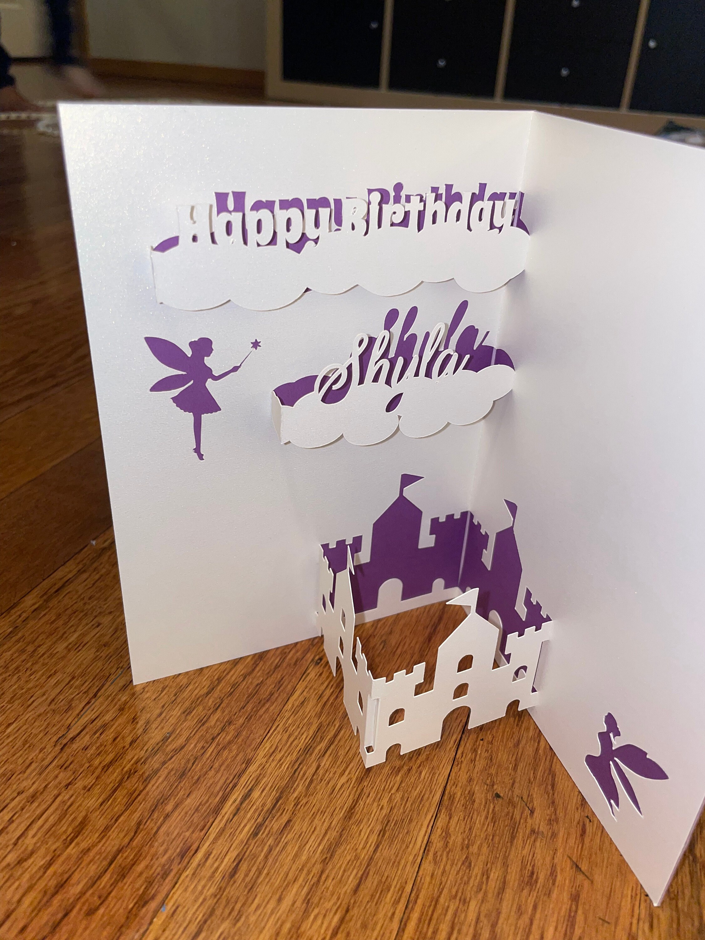 Personalized 3D Fairy & Castle Pop-up Card for Kids/boy/girl Birthday ...