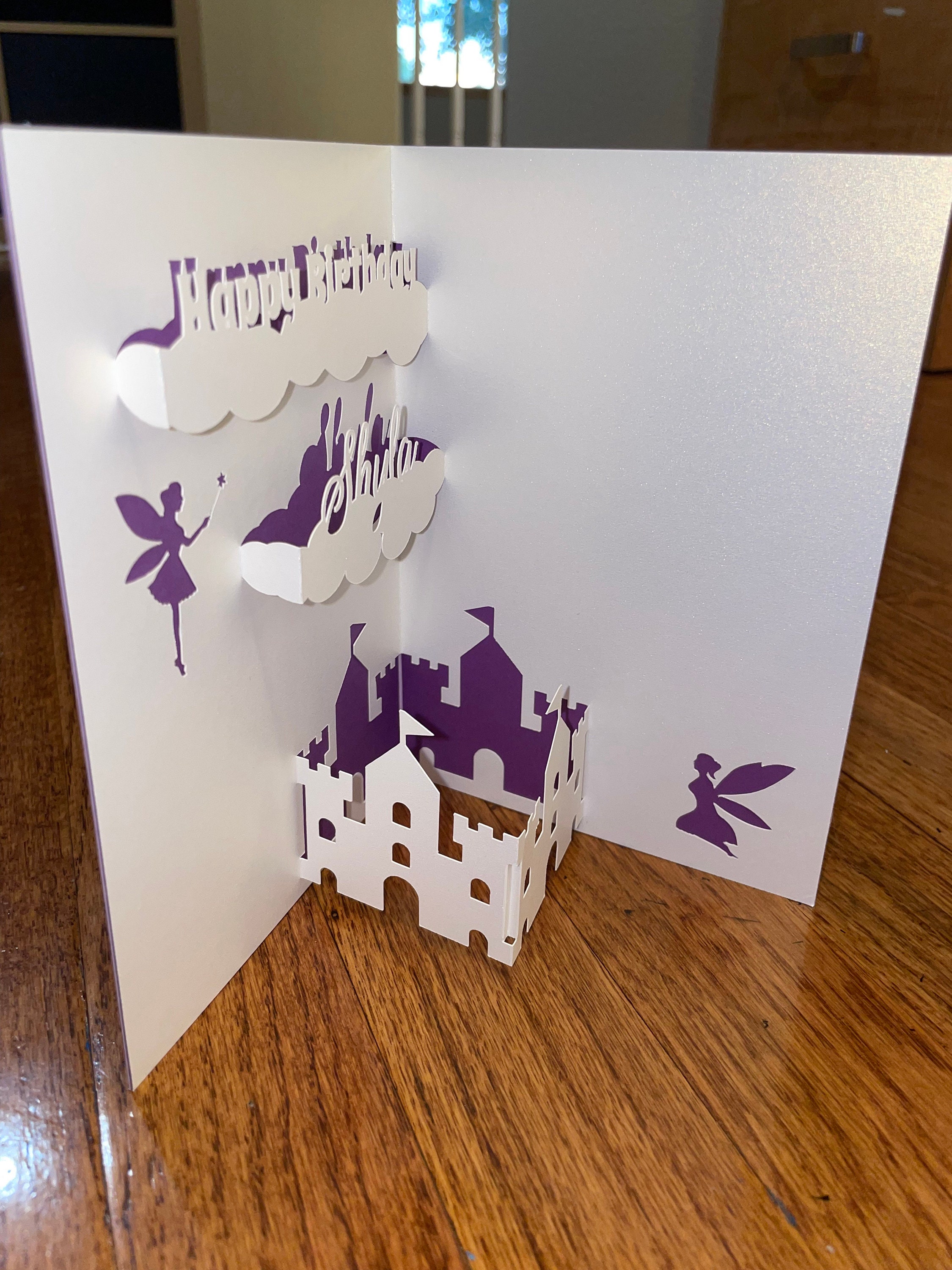 Personalized 3D Fairy & Castle Pop-up Card for Kids/boy/girl Birthday ...