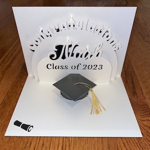 Personalized 3D Graduation Pop up Card With 3D Hat and Tassel ...