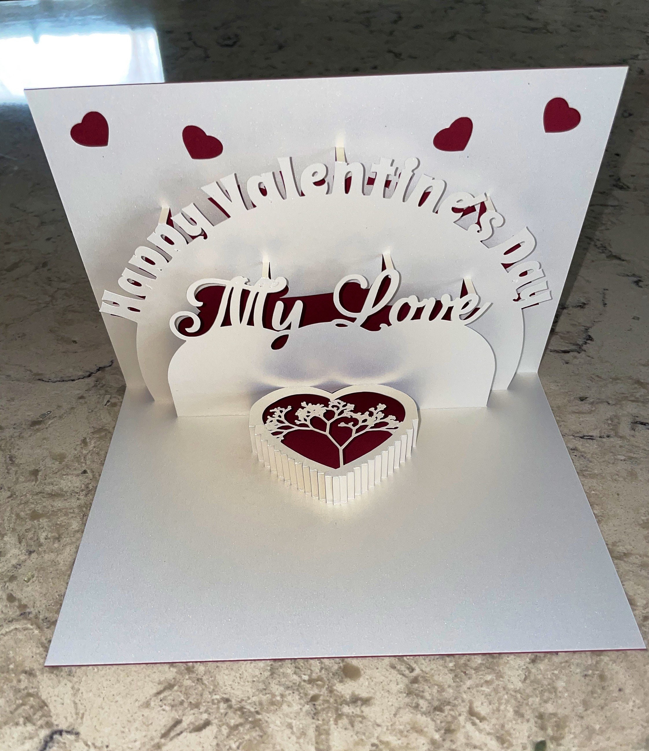 Personalized Heart Shaped 3D Pop up Card With Tree of Life for ...