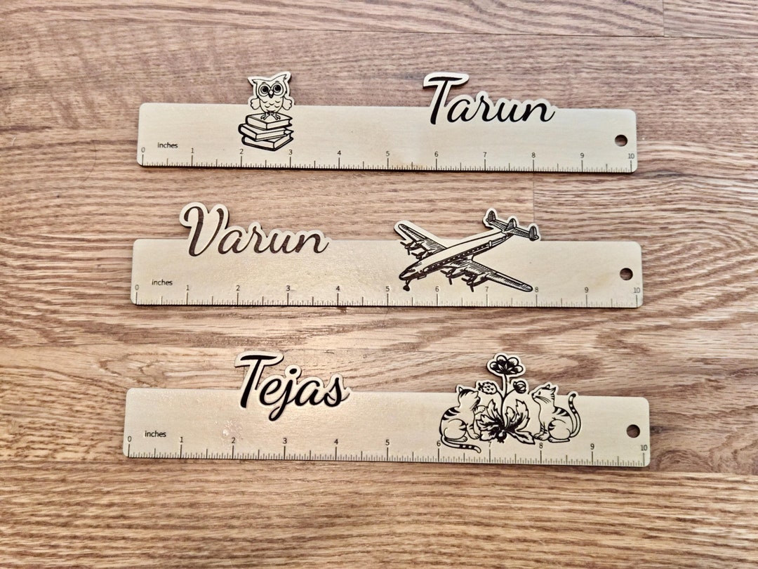 Personalized 10/12 Inch Maple Plywood Ruler With Their Name. A ...