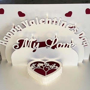 Carte pop-up 3D personnalisée en forme de cœur avec arbre de vie pour la Saint-Valentin ou toute autre occasion spéciale - Rendez la journée de votre bien-aimé spéciale