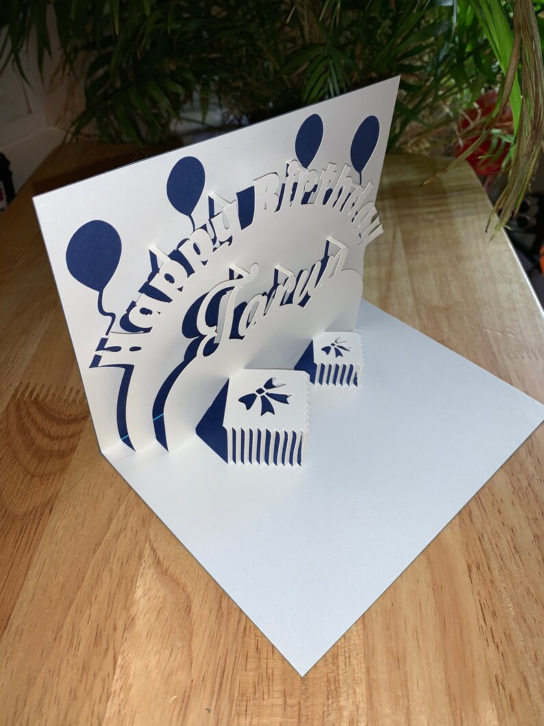 Personalized 3D Pop up Gift Box Card for Birthday Make | Etsy