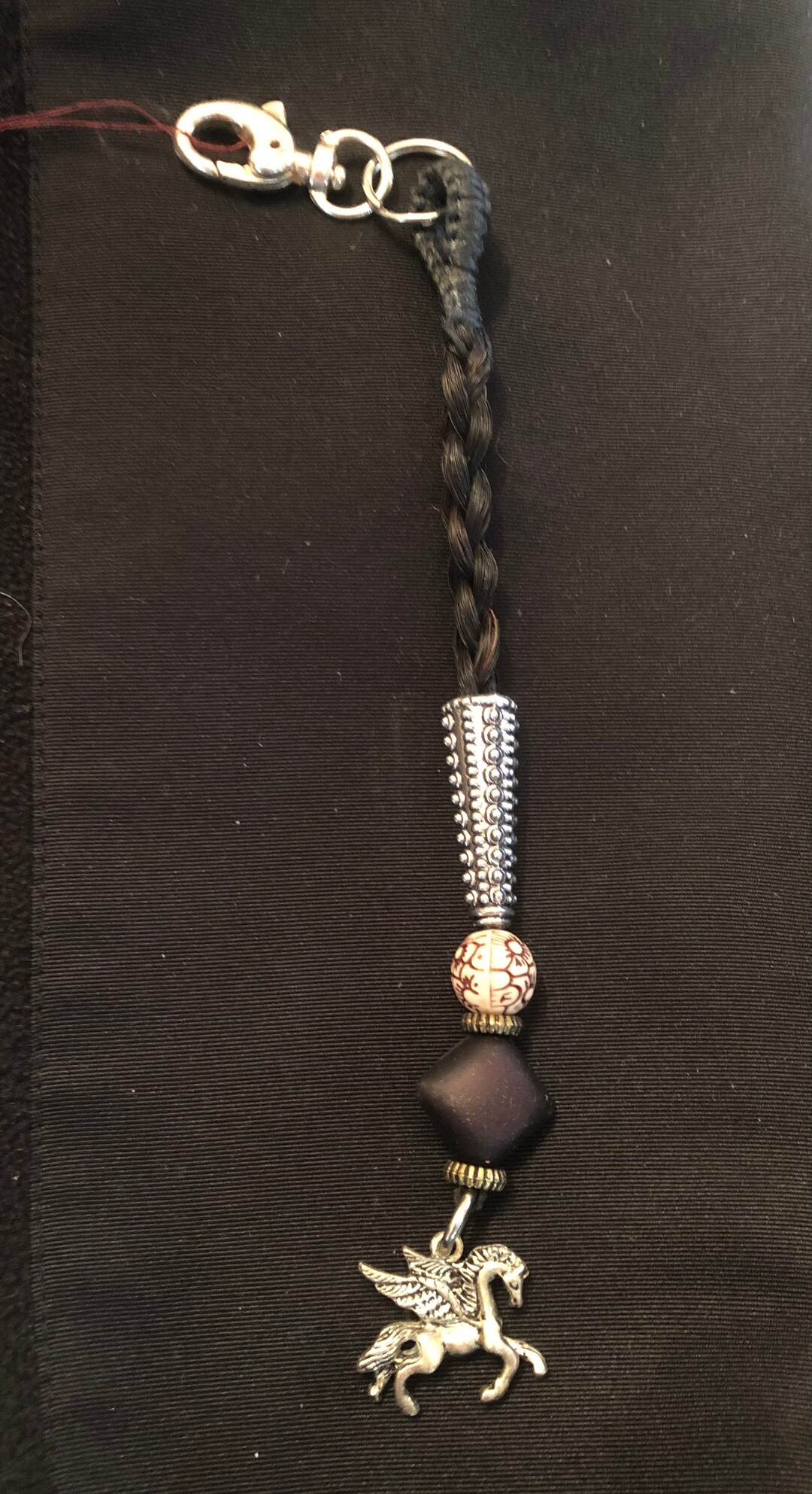 Beaded Horse Hair Keychain Etsy