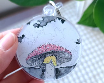 Cloudy Mushroom Keychain