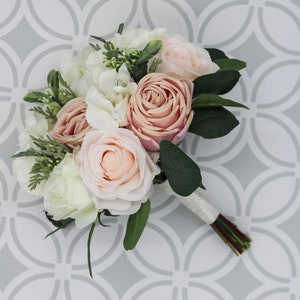 Blush and  Ivory Wedding Bouquet, Bridal Bouquet,Wedding Flowers, Bridesmaid Bouquets,Boho wedding, artificial flowers