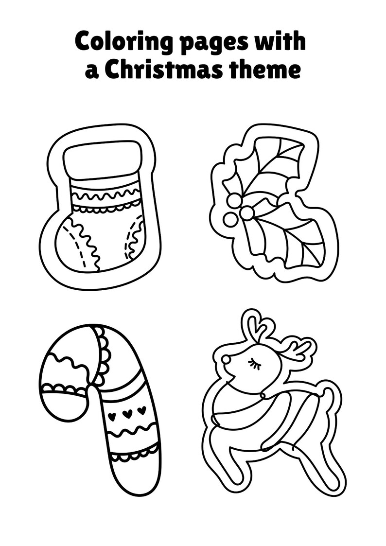 Printable Christmas Coloring Pages, SVG, PDF, PNG, Jpg - Etsy