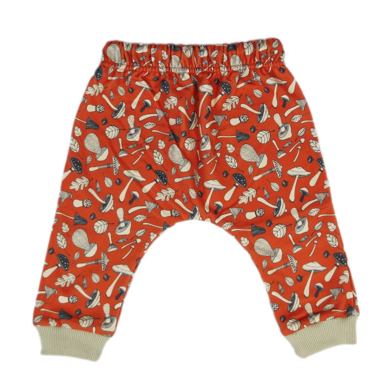 Mushroom Orange Pants Baby Harem Pants Toddler Trousers Etsy