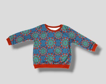Blue Mandala Toddler Sweatshirt: Unisex Kids Pullover