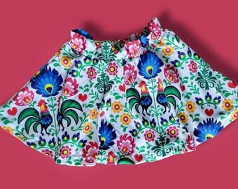 Babymeisje rok, folklore meisjesrok, paperback taille, retro rok, etnische babyrok, rok voor peuters, rok voor baby, kronkelende rok