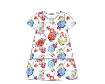 Tiered baby dress; optional shrug; kids dress; spring; wedding; birthday; retro style;