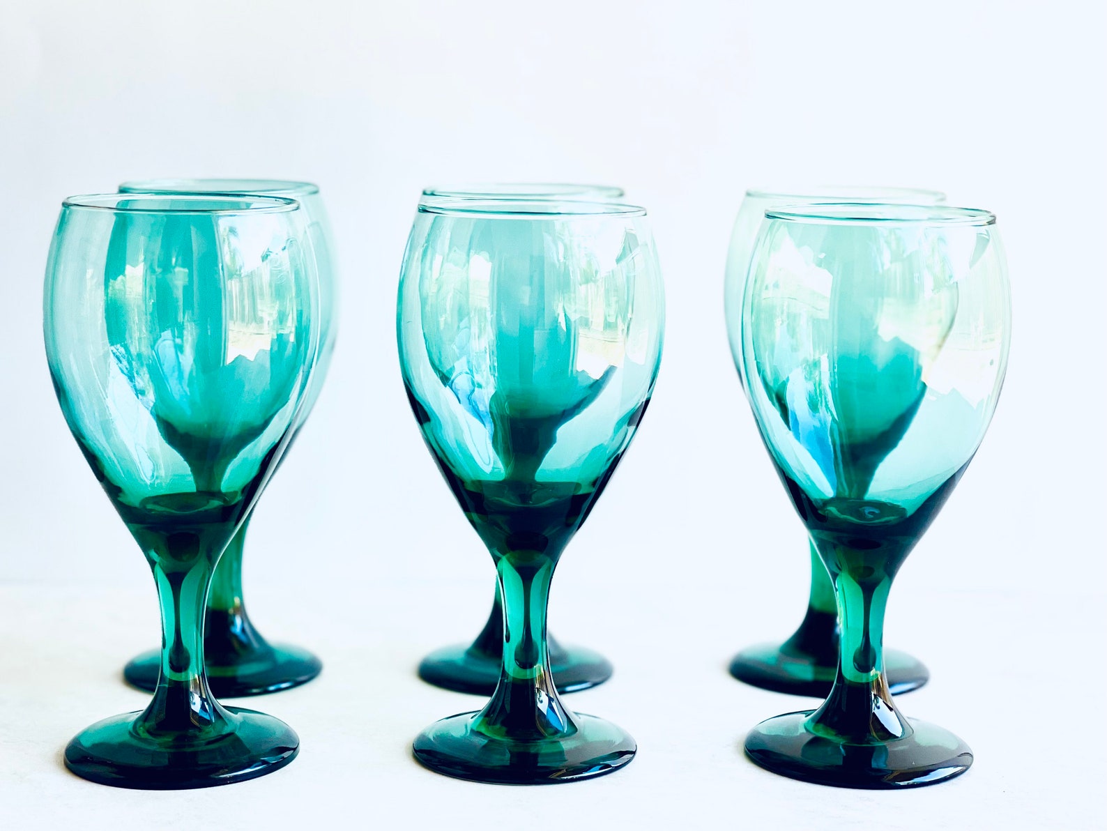 Emerald Libbey Stemware Mid Century Stemware Libbey Etsy