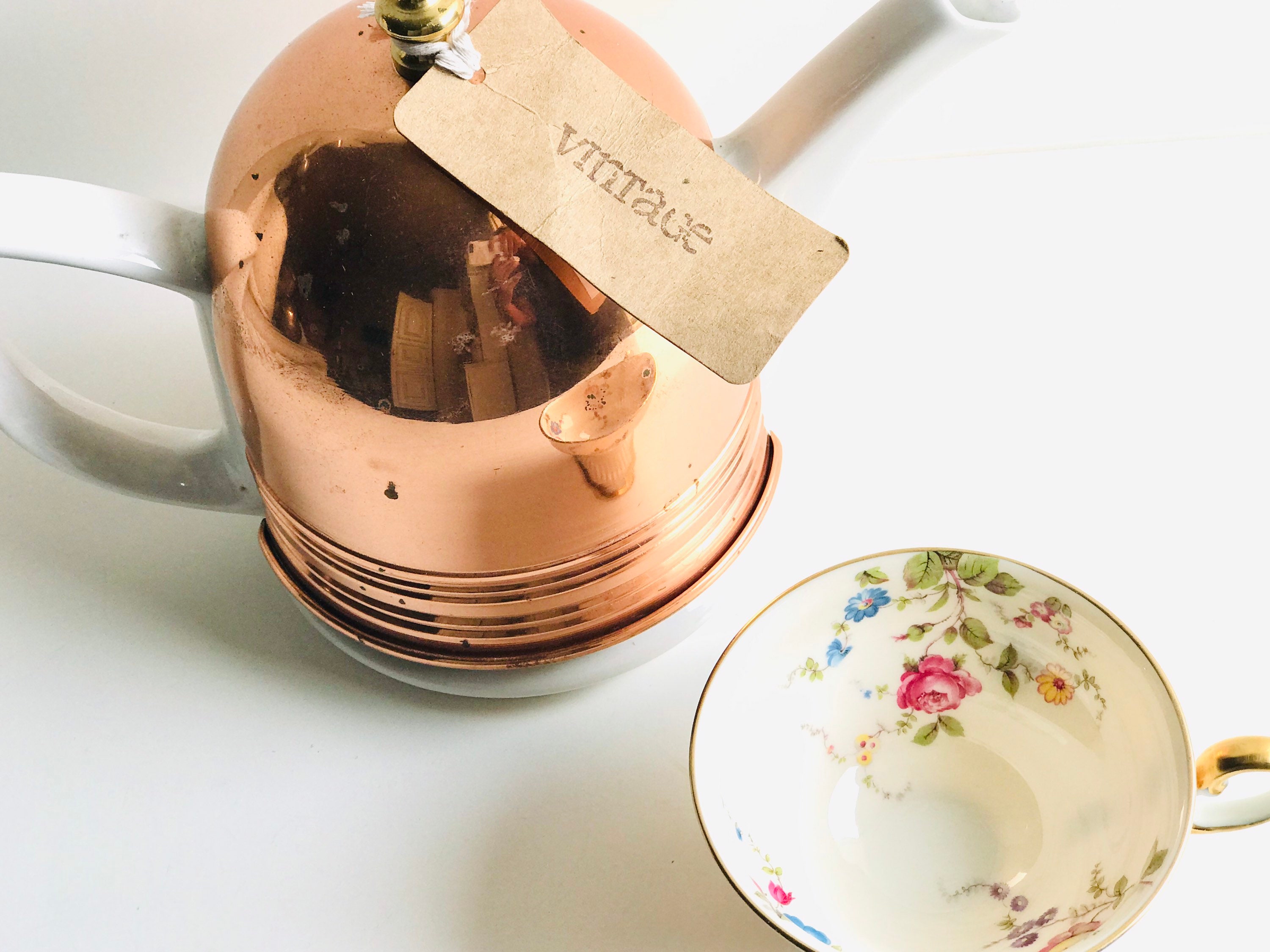 Vintage Copper Tea Cozy Vintage Ceramic Copper Tea Pot Etsy