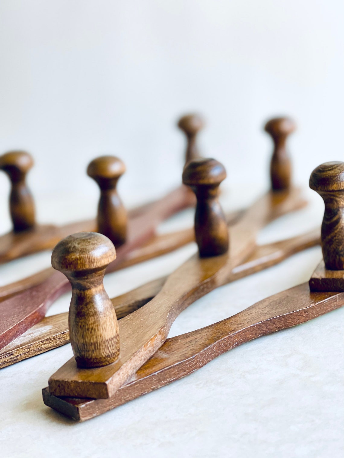 Wood Peg Rack Expandable Peg Rack Mid Century Peg Rack MCM Etsy