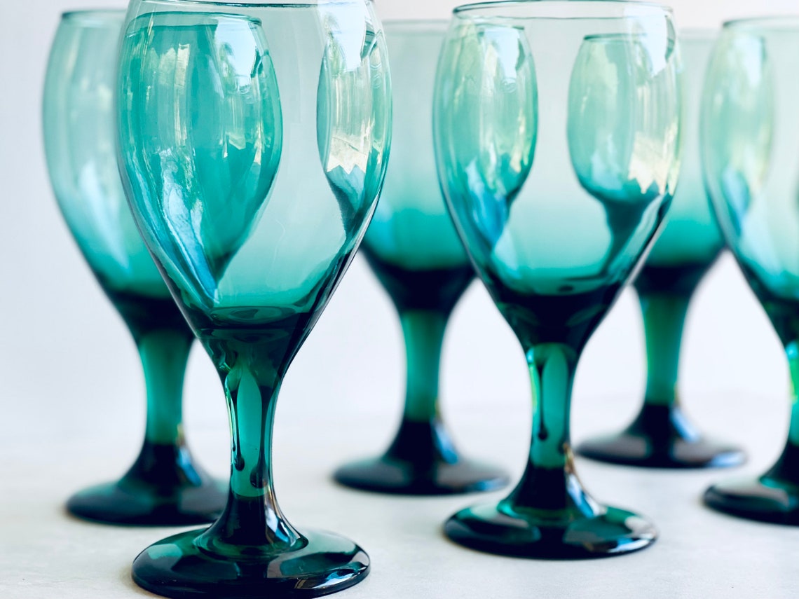 Emerald Libbey Stemware Mid Century Stemware Libbey Etsy