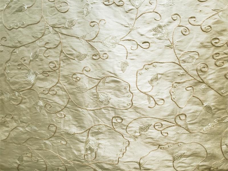 Latte 204 Embroidered Dupioni Silk main image 0