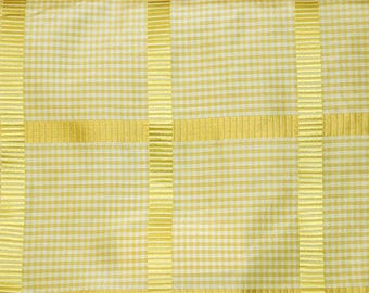 Tessuto in taffetà di seta - Princeton Plaid - Giallo - Nastro a quadri/grosgrain