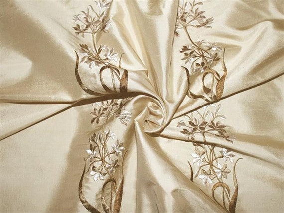 Embroidered Dupioni Silk MED-098 Fabric main image 1