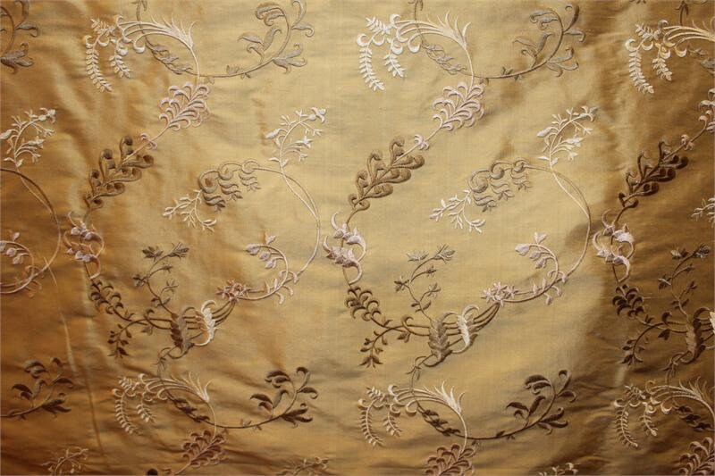 Rosewood/Honey Gold Embroidered Dupioni Silk main image 1