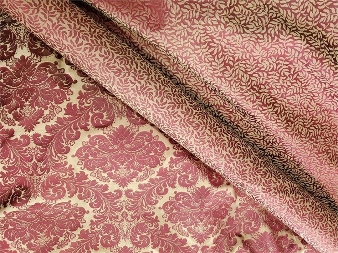 Designer Silk Brocade Fabric Vivaldi Collection Garnet - Etsy