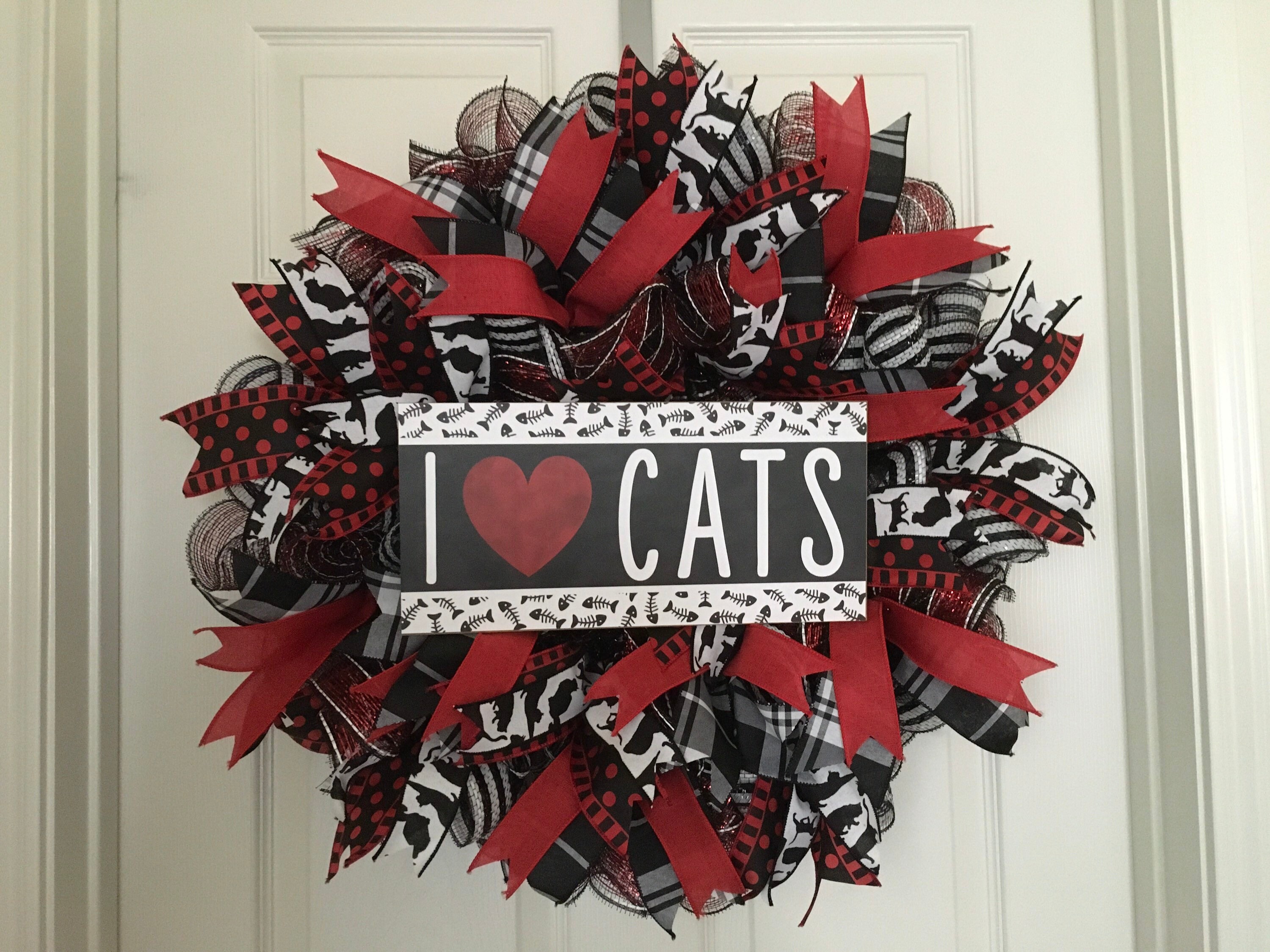 Cat Wreath Front Door Wreath Cat Décor Pet Lover Pet Etsy España