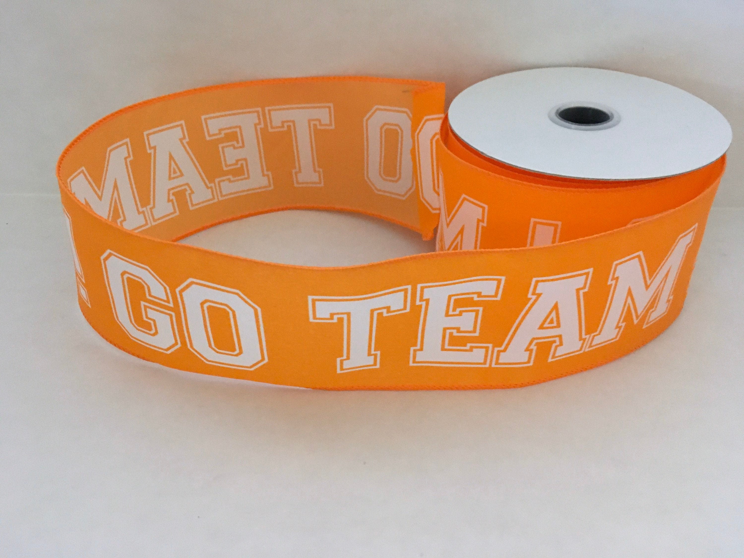 Sports Ribbon Go Team Ribbon Wired Ribbons Burnt Orange and Etsy