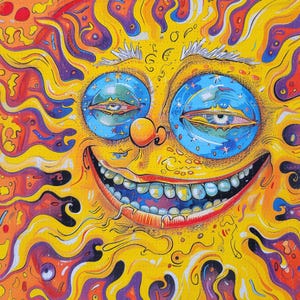 Orange Sunshine Signed Giclee Blotter Art Print 900 zakładek Archiwum jakości Papier bez kwasu psychedelicznego