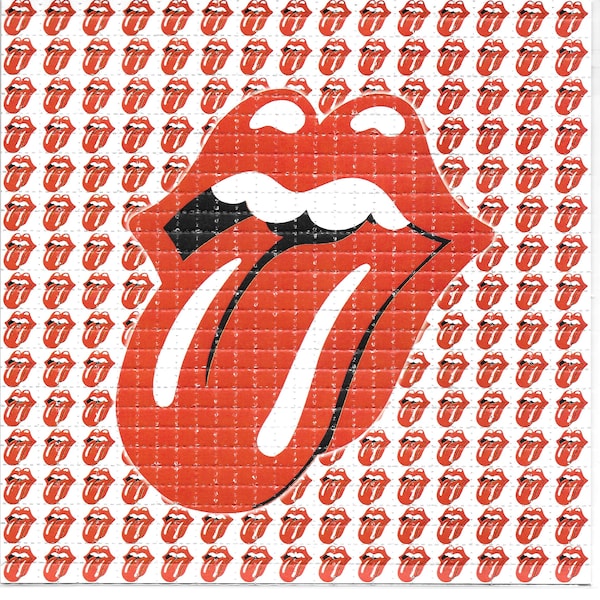 Stones Lips LSD  Blotter Art Psychedelic Acid Free Paper